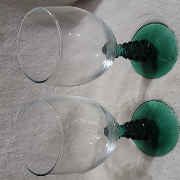 Vintage Libbey Glass Christmas tree stem goblets - Picture 2 of 8
